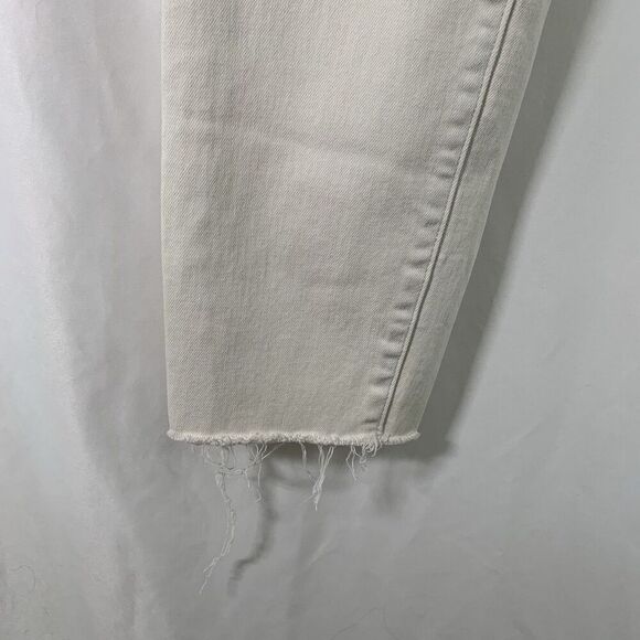 Express Skinny Jeans Women's 12R White Denim High Rise Raw Hem Cotton Blend - Picture 7 of 11